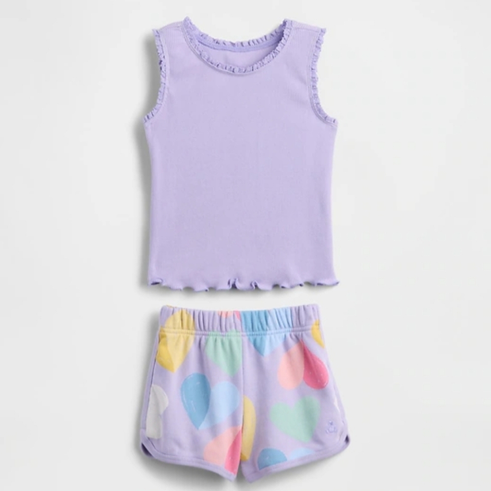 NWT Baby Gap Toddler Girl's Tank Top And Shorts Set Purple 4T